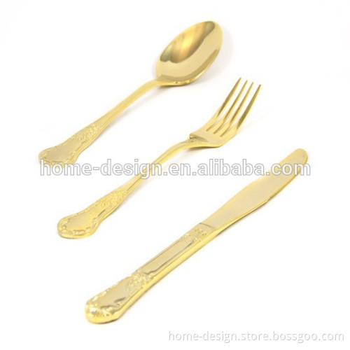 stainless steel gold cutlery/gold flatware